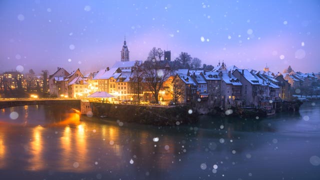 Laufenburg mit Weihnachtsbeleuchtung. Foto: Lukas Moesch